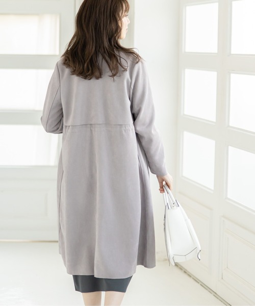 12Twelve Agenda（トゥエルブ　アジェンダ）の「フェイクスエードテーラードコート（チェスターコート・レディース・チャコールグレー/グレイッシュベージュ・M）」の5枚目の写真