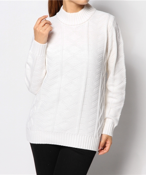 Sheta（シータ）の「フィッシャーマンPO（ニット/セーター・レディース・グレー/オフホワイト/ネイビー・FREE）」の2枚目の写真