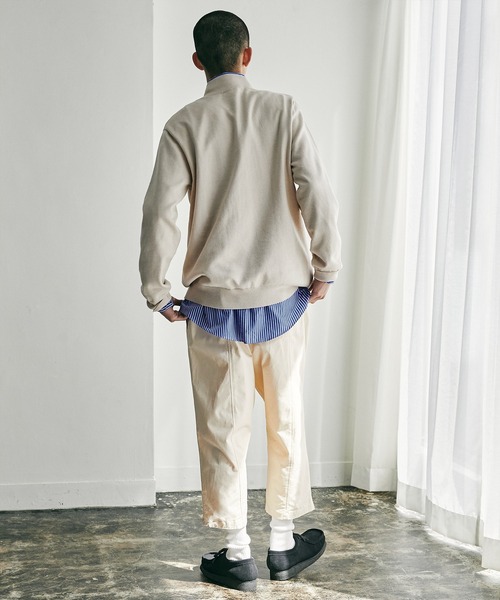 nowm(ノウム)の「【nowm】CENTER SEAM DROP CROTCH EASY CROPPED WIDE PANTS / センターシーム ドロップクロッチ イージーワイドクロップドパンツ(スラックス・メンズ・ネイビー/オフホワイト・M/L)」の6枚目の写真