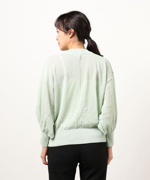KOBE LETTUCE（コウベレタス）の「7分袖バックシームシアーニットトップス（ニット/セーター・レディース・ベージュ/ネイビー/ミント/ベージュ系その他・FREE）」の9枚目の写真