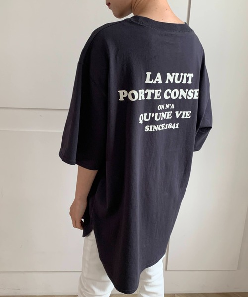 moment+（モーメントプラス）の「コットン100％カラーロゴプリント半袖T（Tシャツ/カットソー・レディース・チャコールグレー/ベージュ/オフホワイト/オレンジ/ブルー/グリーン・M）」の7枚目の写真