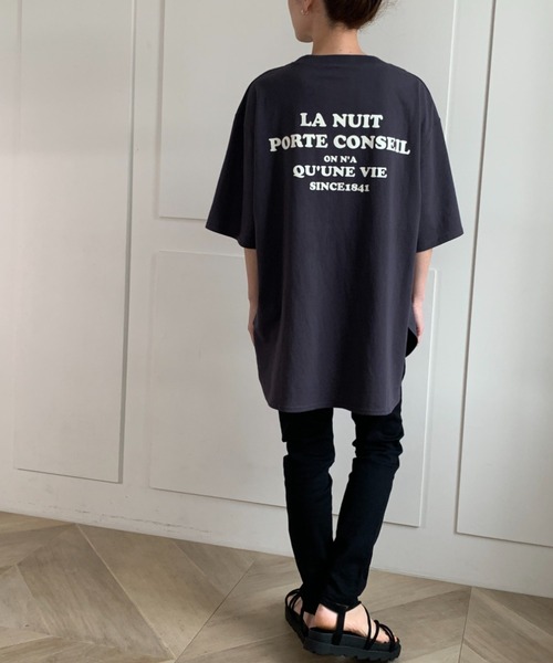 moment+（モーメントプラス）の「コットン100％カラーロゴプリント半袖T（Tシャツ/カットソー・レディース・チャコールグレー/ベージュ/オフホワイト/オレンジ/ブルー/グリーン・M）」の21枚目の写真