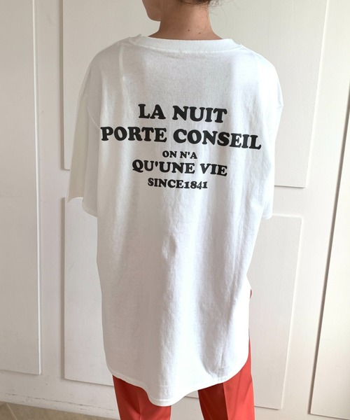 moment+（モーメントプラス）の「コットン100％カラーロゴプリント半袖T（Tシャツ/カットソー・レディース・チャコールグレー/ベージュ/オフホワイト/オレンジ/ブルー/グリーン・M）」の19枚目の写真