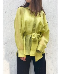 one way | リボン付きシアーシャツ(シャツ/ブラウス)