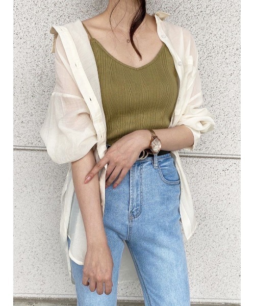 リボン付きシアーシャツ シャツ ブラウス One トップス One Way ワンウェイ のファッション Oneway