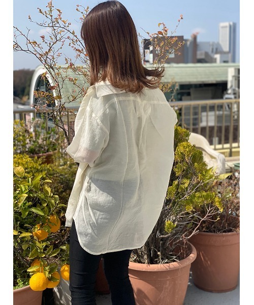 リボン付きシアーシャツ シャツ ブラウス One トップス One Way ワンウェイ のファッション Oneway