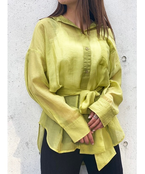 one way（ワンウェイ）の「【oneway】リボン付きシアーシャツ（シャツ/ブラウス・レディース・ホワイト/ライトグレー/ブラック/ライトイエロー/ライトブラウン・FREE）」の22枚目の写真