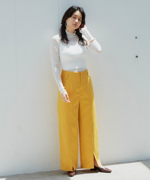 Happy John（ハッピージョン）の「センタースリットカラーパンツ（その他パンツ・レディース・ブラック/グリーン/マスタード・SMALL/MEDIUM）」の5枚目の写真