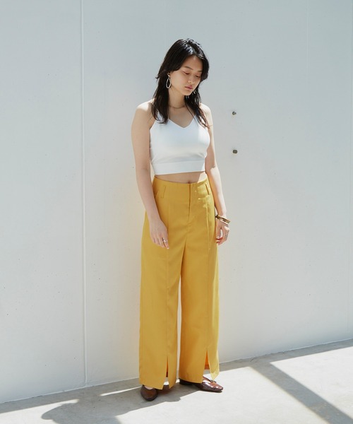 Happy John（ハッピージョン）の「センタースリットカラーパンツ（その他パンツ・レディース・ブラック/グリーン/マスタード・SMALL/MEDIUM）」の6枚目の写真