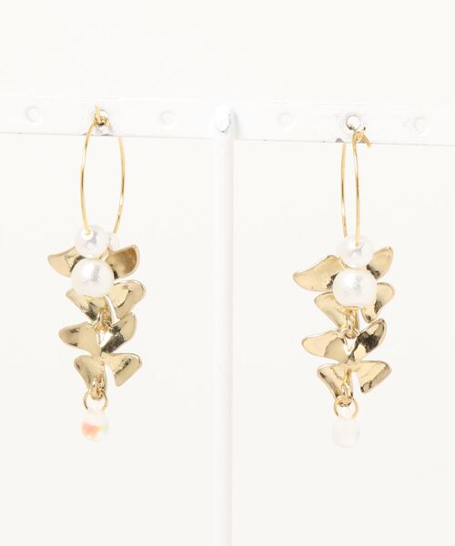 tone(トーン)の「【CosmicForest】Botanical flower hoop ピアス(ピアス(両耳用)・レディース・ゴールド・FREE)」の2枚目の写真