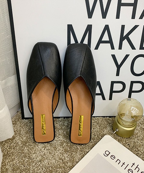 me+em select（ミームセレクト）の「【数量限定販売】Ｖカットスクエアトゥミュールサンダル（サンダル・レディース・ブラック/グリーン/ホワイト・23.5/24.5/24/23）」の17枚目の写真