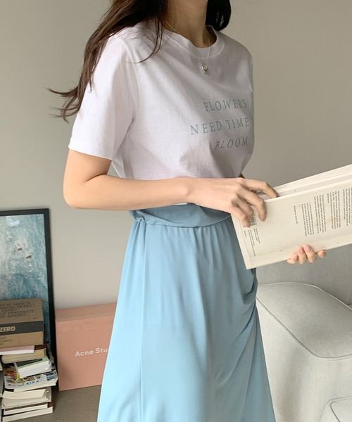 WESTSEA(ウエストシー)の「クルーネック ロゴ 半袖Tシャツ(Tシャツ/カットソー・レディース・ホワイト/スカイブルー/ピンク/イエロー系その他・FREE)」の2枚目の写真