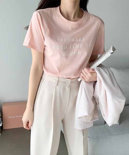 WESTSEA(ウエストシー)の「クルーネック ロゴ 半袖Tシャツ(Tシャツ/カットソー・レディース・ホワイト/スカイブルー/ピンク/イエロー系その他・FREE)」の4枚目の写真