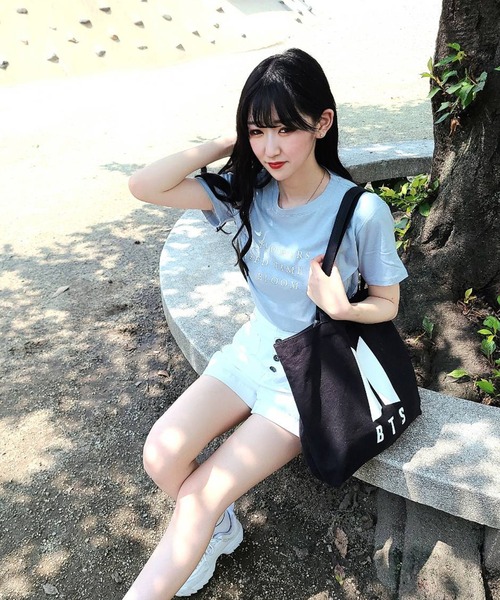 WESTSEA(ウエストシー)の「クルーネック ロゴ 半袖Tシャツ(Tシャツ/カットソー・レディース・ホワイト/スカイブルー/ピンク/イエロー系その他・FREE)」の6枚目の写真