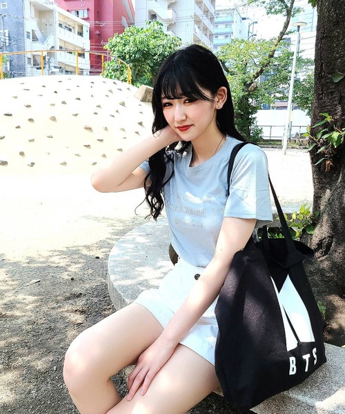 WESTSEA(ウエストシー)の「クルーネック ロゴ 半袖Tシャツ(Tシャツ/カットソー・レディース・ホワイト/スカイブルー/ピンク/イエロー系その他・FREE)」の7枚目の写真