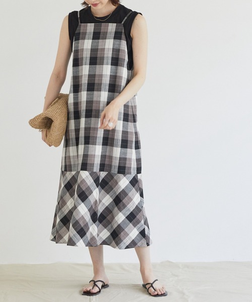 ワンピース ドレス ワンピース Douxビックチェックキャミワンピース ワンピース Doux Archives ドゥアルシーヴ のファッション