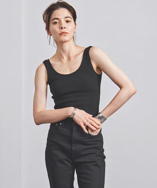 UNITED ARROWS（ユナイテッドアローズ）の「UWSC C リブ ブラ タンクトップ◆（タンクトップ・レディース・ホワイト/ブラック/ベージュ・FREE）」の3枚目の写真
