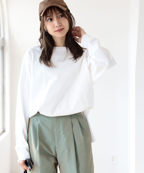 B:MING by BEAMS（ビーミングバイビームス）の「B:MING by BEAMS / USAコットン ビッグ Tシャツ 21AW-R（Tシャツ/カットソー・レディース・ライトグレー/ブラック/オフホワイト/ベージュ系・ONE SIZE）」の2枚目の写真