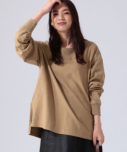 B:MING by BEAMS（ビーミングバイビームス）の「B:MING by BEAMS / USAコットン ビッグ Tシャツ 21AW-R（Tシャツ/カットソー・レディース・ライトグレー/ブラック/オフホワイト/ベージュ系・ONE SIZE）」の6枚目の写真