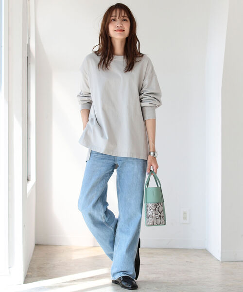 B:MING by BEAMS（ビーミングバイビームス）の「B:MING by BEAMS / USAコットン ビッグ Tシャツ 21AW-R（Tシャツ/カットソー・レディース・ライトグレー/ブラック/オフホワイト/ベージュ系・ONE SIZE）」の12枚目の写真