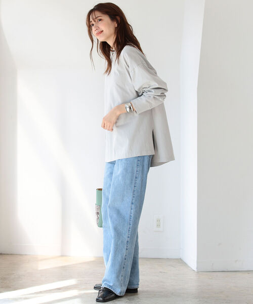 B:MING by BEAMS（ビーミングバイビームス）の「B:MING by BEAMS / USAコットン ビッグ Tシャツ 21AW-R（Tシャツ/カットソー・レディース・ライトグレー/ブラック/オフホワイト/ベージュ系・ONE SIZE）」の13枚目の写真