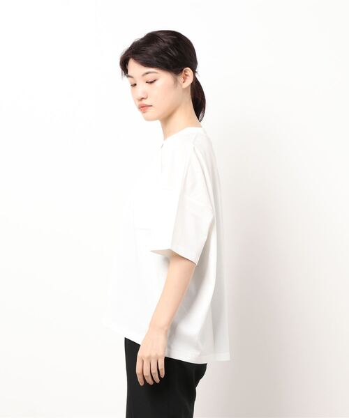 CRAFT STANDARD BOUTIQUE（クラフトスタンダードブティック）の「プレーティング半袖プルオーバー　＊【汗ジミ防止】【吸水速乾】 【UV CUT】（Tシャツ/カットソー・レディース・ブラック/ベージュ/ブラウン/オフホワイト/ミント・FREE）」の18枚目の写真