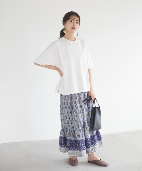 CRAFT STANDARD BOUTIQUE（クラフトスタンダードブティック）の「プレーティング半袖プルオーバー　＊【汗ジミ防止】【吸水速乾】 【UV CUT】（Tシャツ/カットソー・レディース・ブラック/ベージュ/ブラウン/オフホワイト/ミント・FREE）」の22枚目の写真