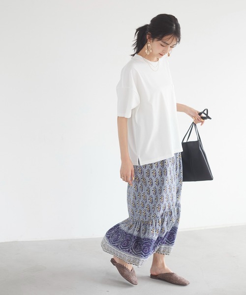 CRAFT STANDARD BOUTIQUE（クラフトスタンダードブティック）の「プレーティング半袖プルオーバー　＊【汗ジミ防止】【吸水速乾】 【UV CUT】（Tシャツ/カットソー・レディース・ブラック/ベージュ/ブラウン/オフホワイト/ミント・FREE）」の19枚目の写真