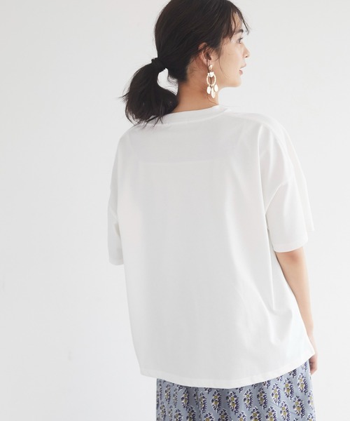 CRAFT STANDARD BOUTIQUE（クラフトスタンダードブティック）の「プレーティング半袖プルオーバー　＊【汗ジミ防止】【吸水速乾】 【UV CUT】（Tシャツ/カットソー・レディース・ブラック/ベージュ/ブラウン/オフホワイト/ミント・FREE）」の13枚目の写真