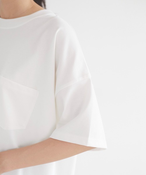 CRAFT STANDARD BOUTIQUE（クラフトスタンダードブティック）の「プレーティング半袖プルオーバー　＊【汗ジミ防止】【吸水速乾】 【UV CUT】（Tシャツ/カットソー・レディース・ブラック/ベージュ/ブラウン/オフホワイト/ミント・FREE）」の11枚目の写真