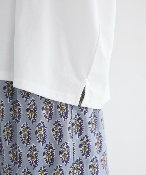 CRAFT STANDARD BOUTIQUE（クラフトスタンダードブティック）の「プレーティング半袖プルオーバー　＊【汗ジミ防止】【吸水速乾】 【UV CUT】（Tシャツ/カットソー・レディース・ブラック/ベージュ/ブラウン/オフホワイト/ミント・FREE）」の6枚目の写真