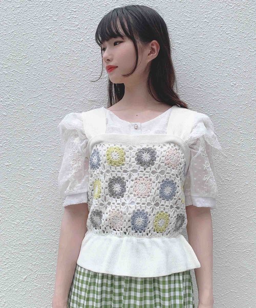 Hamble by Par Avion（ハンブルバイパラビオン）の「かぎ針ビスチェ（その他トップス・レディース・ブラック/アイボリー・ONESIZE）」の9枚目の写真