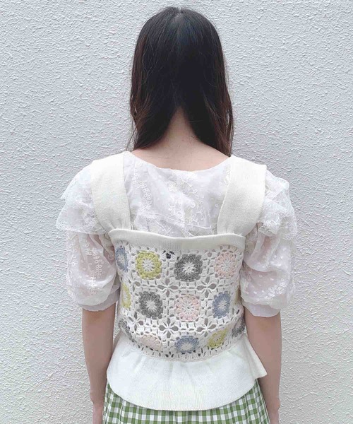 Hamble by Par Avion（ハンブルバイパラビオン）の「かぎ針ビスチェ（その他トップス・レディース・ブラック/アイボリー・ONESIZE）」の4枚目の写真