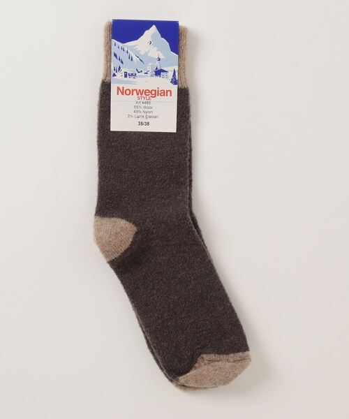 BEAVER(ビーバー)の「Norwegian STYLE/ノルウェジアンスタイル ソックス(ソックス/靴下・レディース・ブラック/グレー/レッド・FREE)」の2枚目の写真