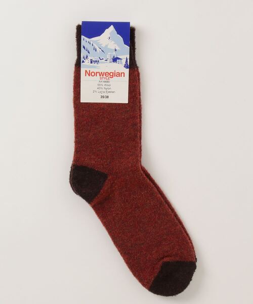 BEAVER(ビーバー)の「Norwegian STYLE/ノルウェジアンスタイル ソックス(ソックス/靴下・レディース・ブラック/グレー/レッド・FREE)」の3枚目の写真