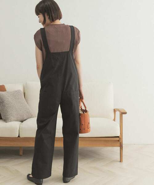 FORK&SPOON（フォークアンドスプーン）の「FORK&SPOON　タスランストレッチオーバーオール（サロペット/オーバーオール・レディース・ブラック/ブラウン・ONE）」の2枚目の写真