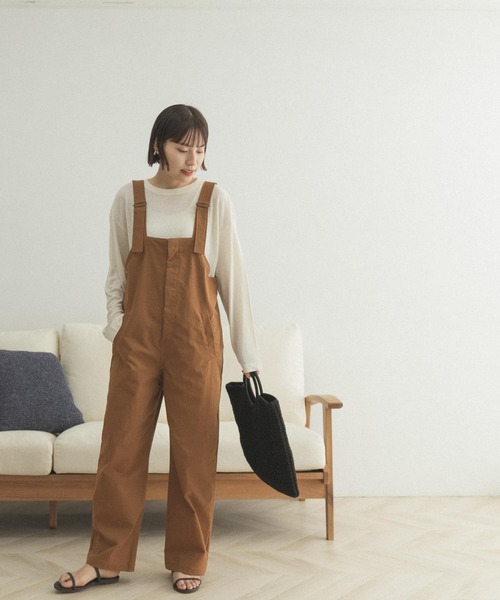 FORK&SPOON（フォークアンドスプーン）の「FORK&SPOON　タスランストレッチオーバーオール（サロペット/オーバーオール・レディース・ブラック/ブラウン・ONE）」の15枚目の写真