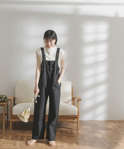 FORK&SPOON（フォークアンドスプーン）の「FORK&SPOON　タスランストレッチオーバーオール（サロペット/オーバーオール・レディース・ブラック/ブラウン・ONE）」の3枚目の写真