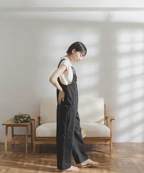 FORK&SPOON（フォークアンドスプーン）の「FORK&SPOON　タスランストレッチオーバーオール（サロペット/オーバーオール・レディース・ブラック/ブラウン・ONE）」の9枚目の写真