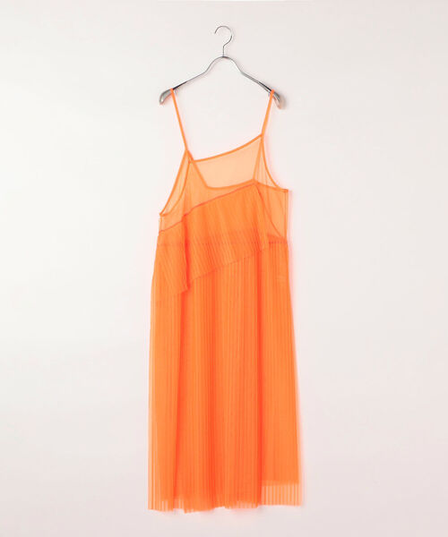 Rie Miller（リエミラー）の「プリーツチュールキャミワンピース（ワンピース・レディース・オレンジ/ブラック・38）」の10枚目の写真