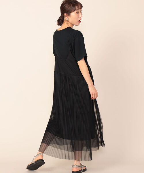 Rie Miller（リエミラー）の「プリーツチュールキャミワンピース（ワンピース・レディース・オレンジ/ブラック・38）」の13枚目の写真