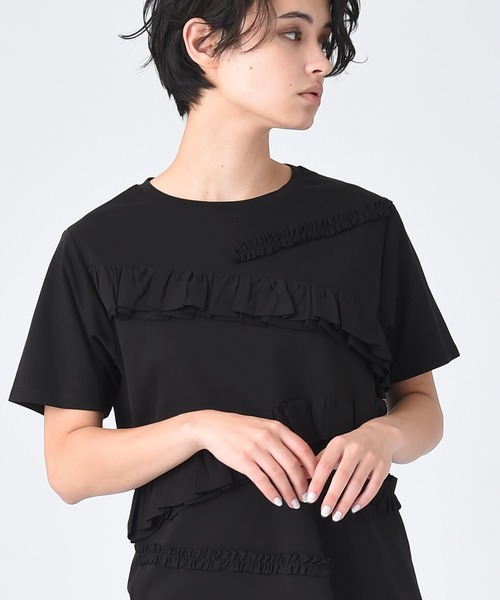 RAW FUDGE(ローファッジ)の「デザインフリルTシャツ(Tシャツ/カットソー・レディース・ホワイト/ブラック/オフホワイト・M)」の4枚目の写真