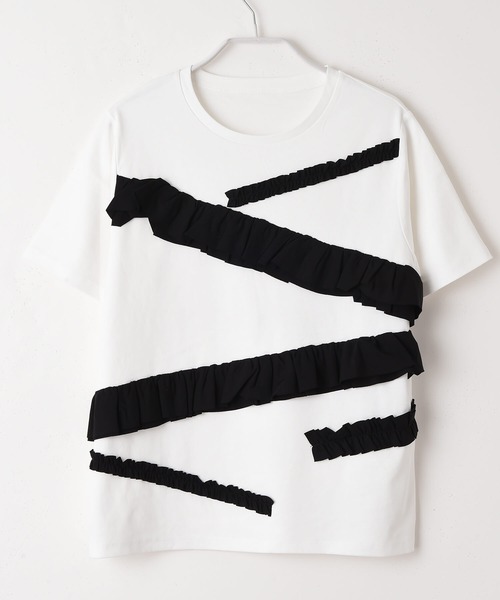 RAW FUDGE(ローファッジ)の「デザインフリルTシャツ(Tシャツ/カットソー・レディース・ホワイト/ブラック/オフホワイト・M)」の21枚目の写真