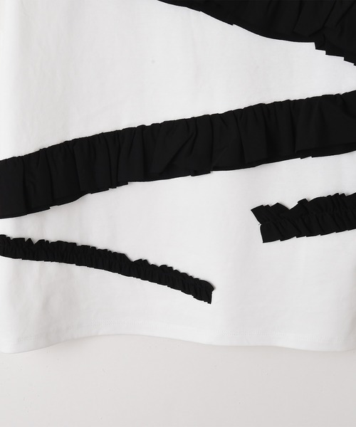 RAW FUDGE(ローファッジ)の「デザインフリルTシャツ(Tシャツ/カットソー・レディース・ホワイト/ブラック/オフホワイト・M)」の8枚目の写真