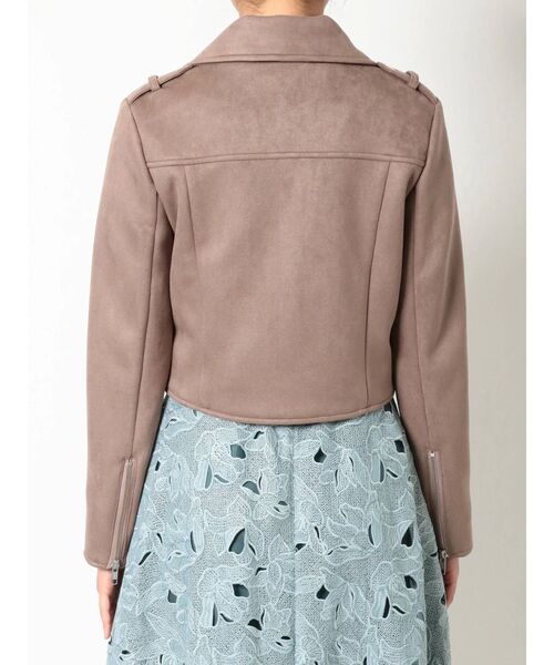MERCURYDUO(マーキュリーデュオ)の「フェイクスエードライダースジャケット(テーラードジャケット・レディース・ブラウン/アイボリー・FREE)」の14枚目の写真