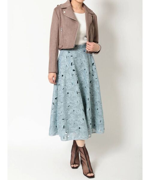 MERCURYDUO(マーキュリーデュオ)の「フェイクスエードライダースジャケット(テーラードジャケット・レディース・ブラウン/アイボリー・FREE)」の19枚目の写真