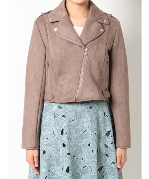 MERCURYDUO(マーキュリーデュオ)の「フェイクスエードライダースジャケット(テーラードジャケット・レディース・ブラウン/アイボリー・FREE)」の22枚目の写真