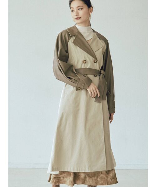 MURUA（ムルーア）の「マテリアルミックストレンチコート（トレンチコート・レディース・カーキ/その他1/アイボリー・FREE）」の5枚目の写真