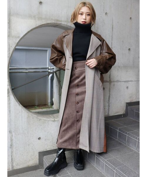 MURUA（ムルーア）の「マテリアルミックストレンチコート（トレンチコート・レディース・カーキ/その他1/アイボリー・FREE）」の13枚目の写真