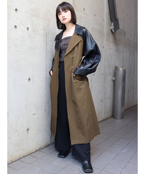 MURUA（ムルーア）の「マテリアルミックストレンチコート（トレンチコート・レディース・カーキ/その他1/アイボリー・FREE）」の17枚目の写真